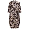 Clearance Alembika Abstract Leaf Print Dress Black