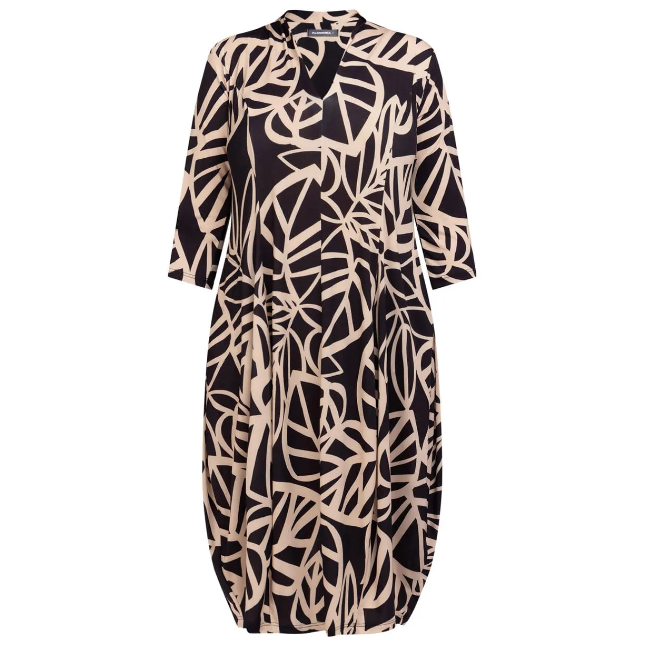 Clearance Alembika Abstract Leaf Print Dress Black