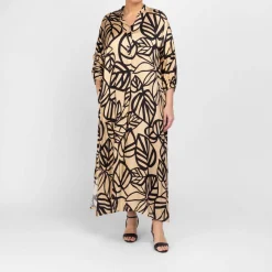 Online Alembika Abstract Print Dress Gold