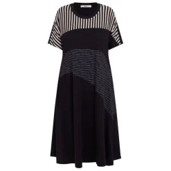 Discount Alembika Striped Jersey Dress Black