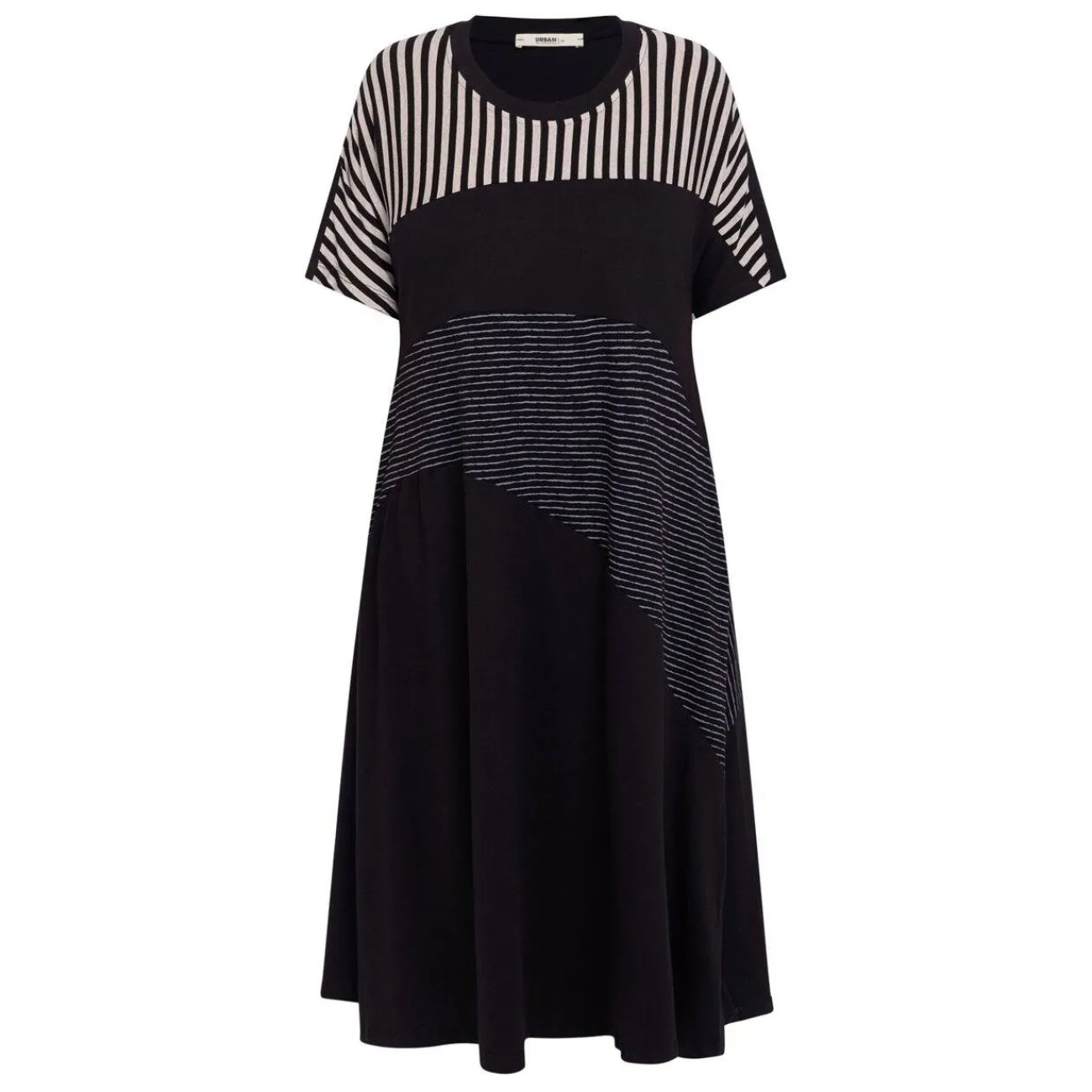 Discount Alembika Striped Jersey Dress Black