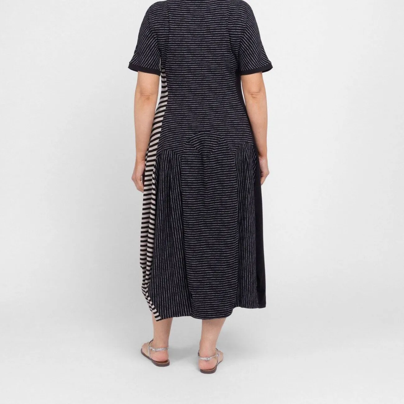 Clearance Alembika Striped Jersey Dress Black
