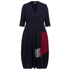 Fashion Alembika V-Neck Jersey Dress Navy