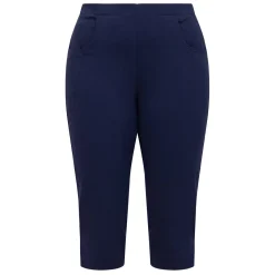 Fashion Beige Capri Trousers Navy