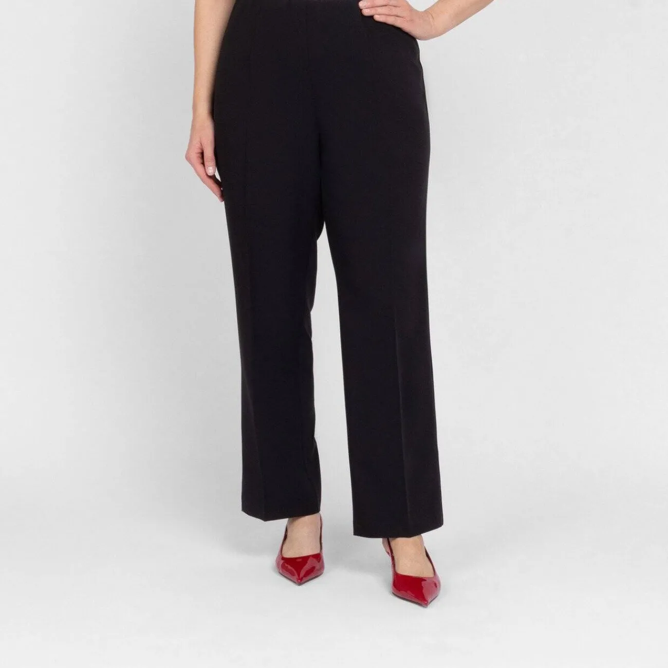 Fashion Beige Classic Regular Leg Pull On Trouser Black