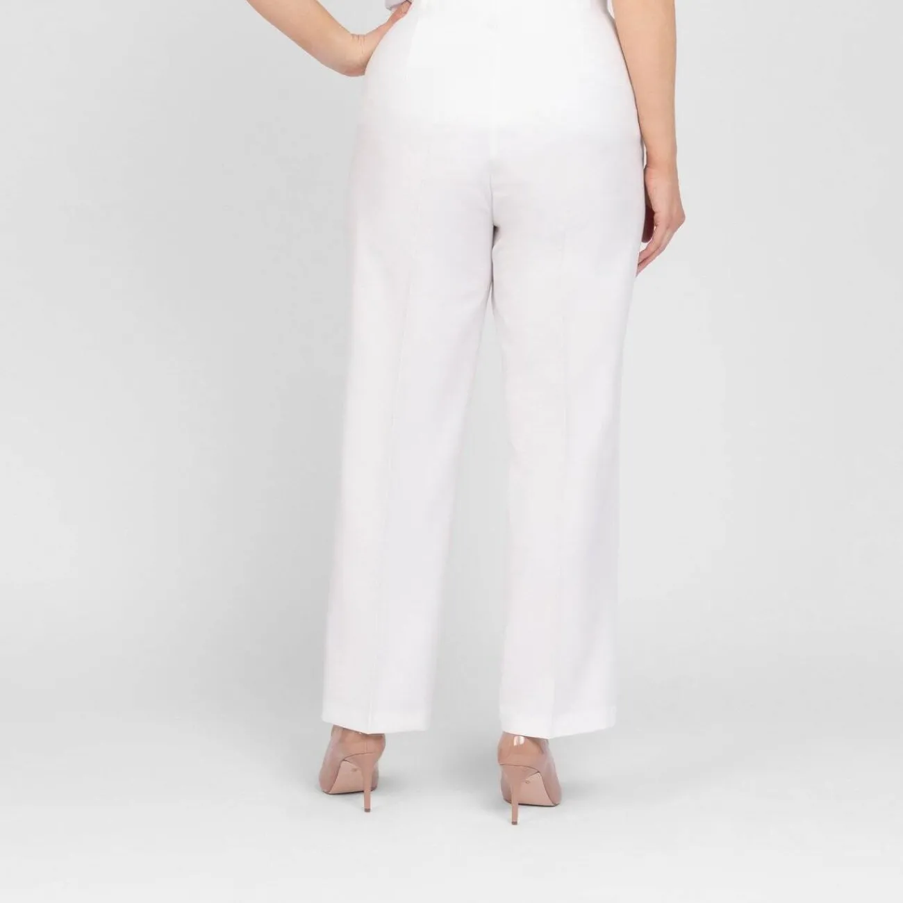 Online Beige Classic Regular Leg Pull On Trouser Off-White