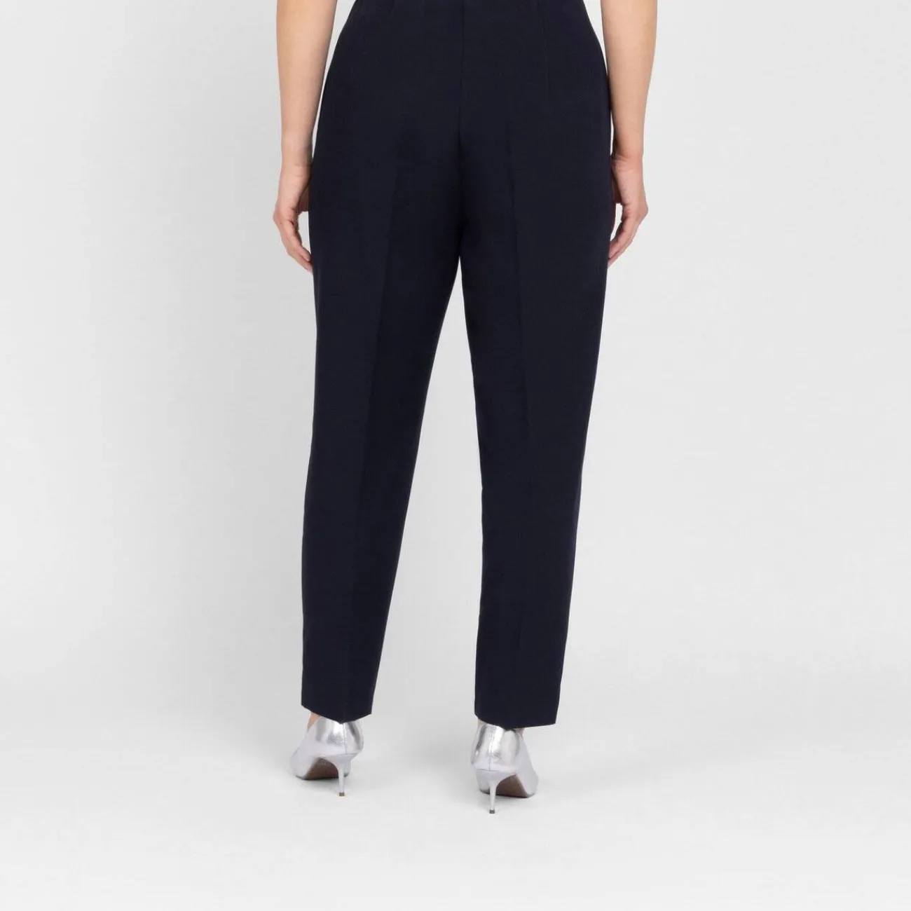 Online Beige Classic Slim Leg Pull On Trouser Navy