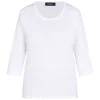 Online Beige Cotton 3/4 Sleeve T-Shirt White