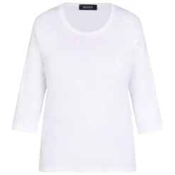 Online Beige Cotton 3/4 Sleeve T-Shirt White