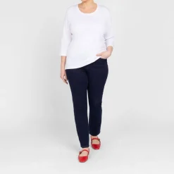 Online Beige Cotton 3/4 Sleeve T-Shirt White