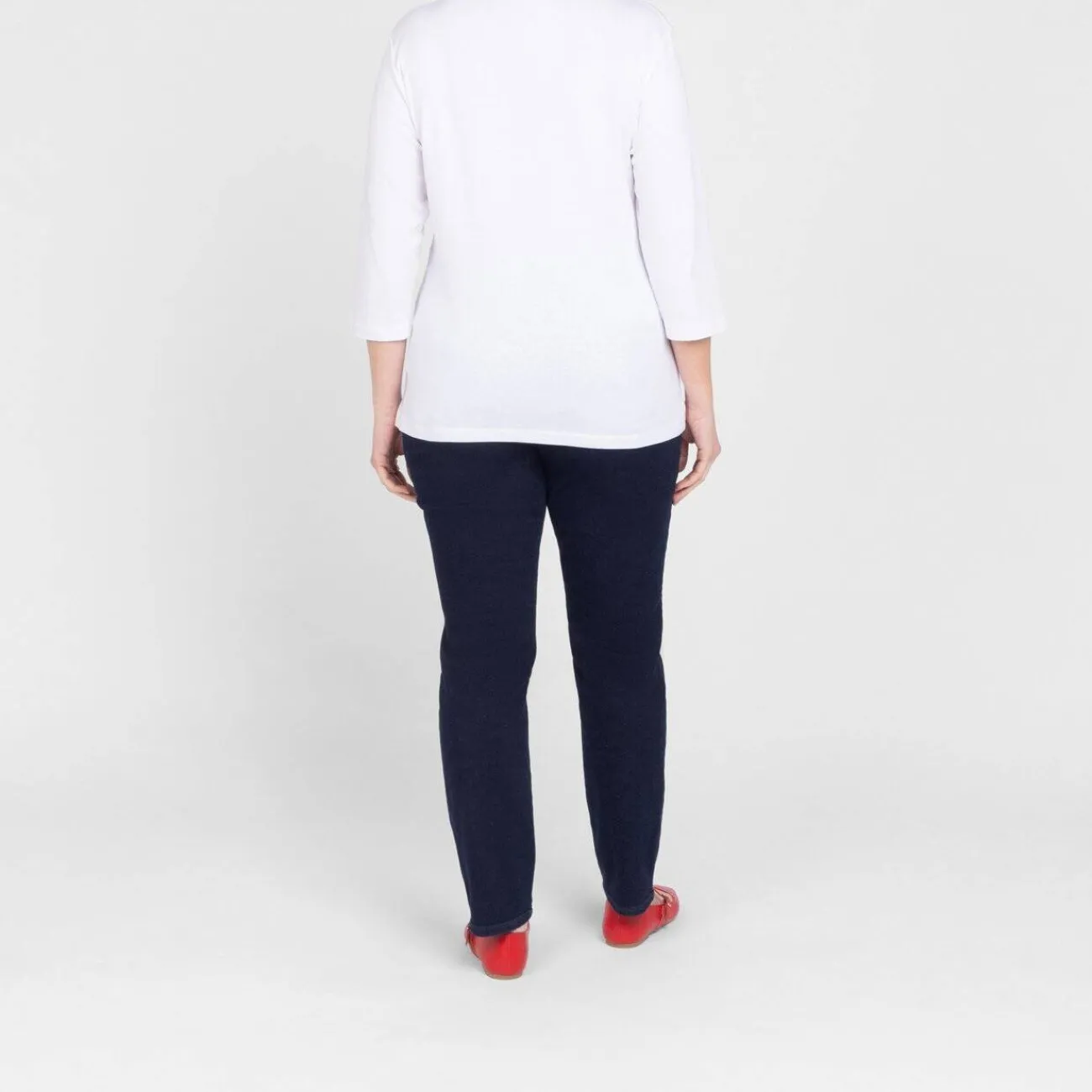 Online Beige Cotton 3/4 Sleeve T-Shirt White