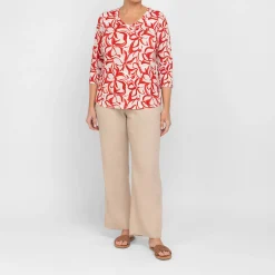 Discount Beige Floral Printed T-Shirt Berry