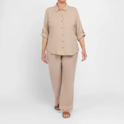 Sale Beige Linen Blend Shirt