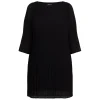 Fashion Beige Pleated Georgette Dress Black
