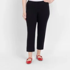 Discount Beige Pull On Cropped Trousers Black