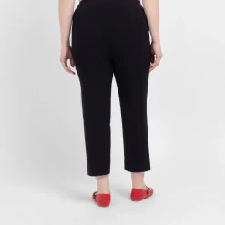 Discount Beige Pull On Cropped Trousers Black
