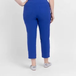 New Beige Pull On Cropped Trousers Cobalt