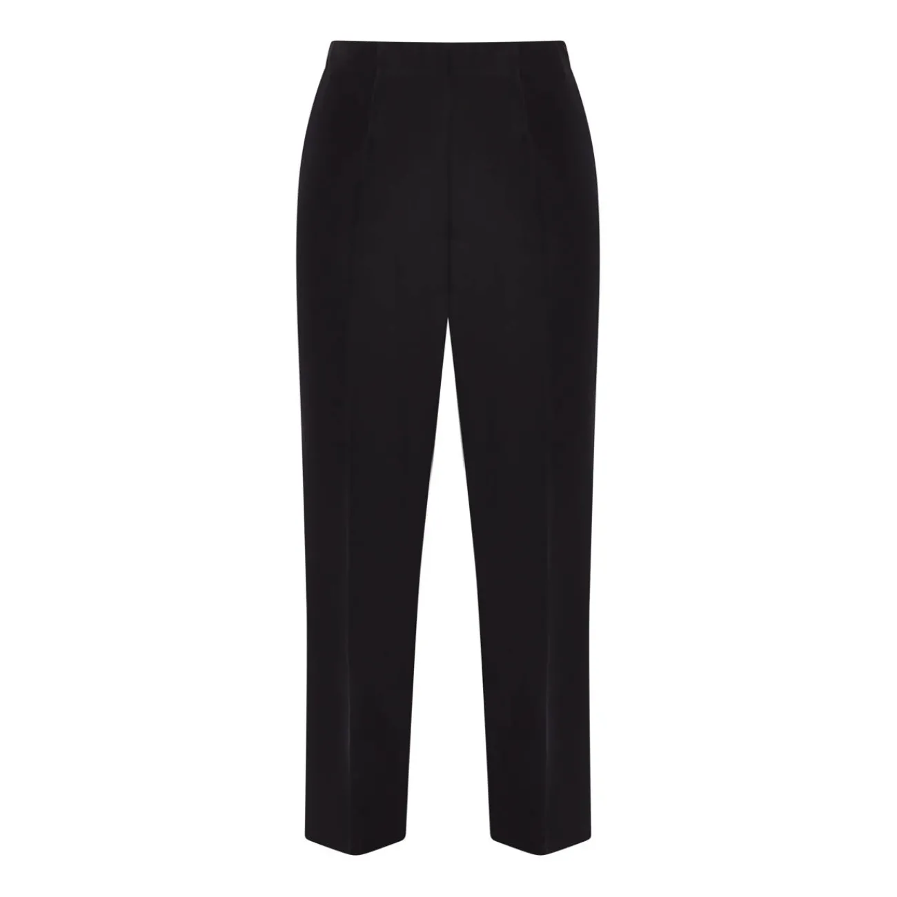 Discount Beige Pull On Trouser Parallel Leg Black
