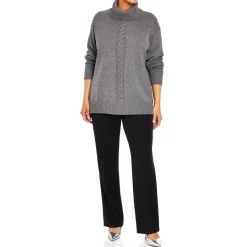 Discount Beige Pull On Trouser Parallel Leg Black
