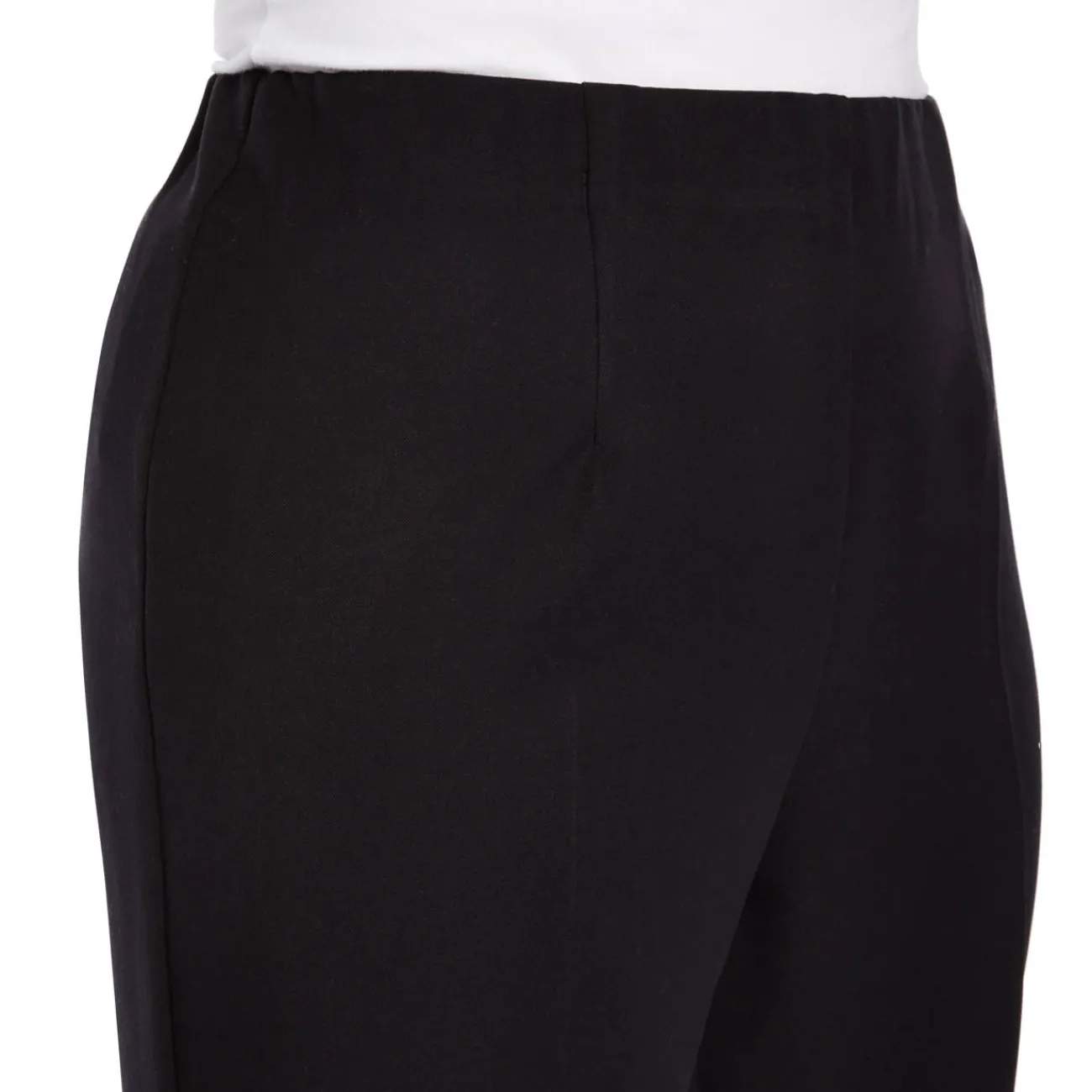 Discount Beige Pull On Trouser Parallel Leg Black
