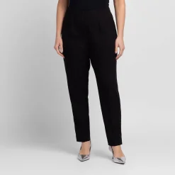 Clearance Beige Pull-On Trousers Black