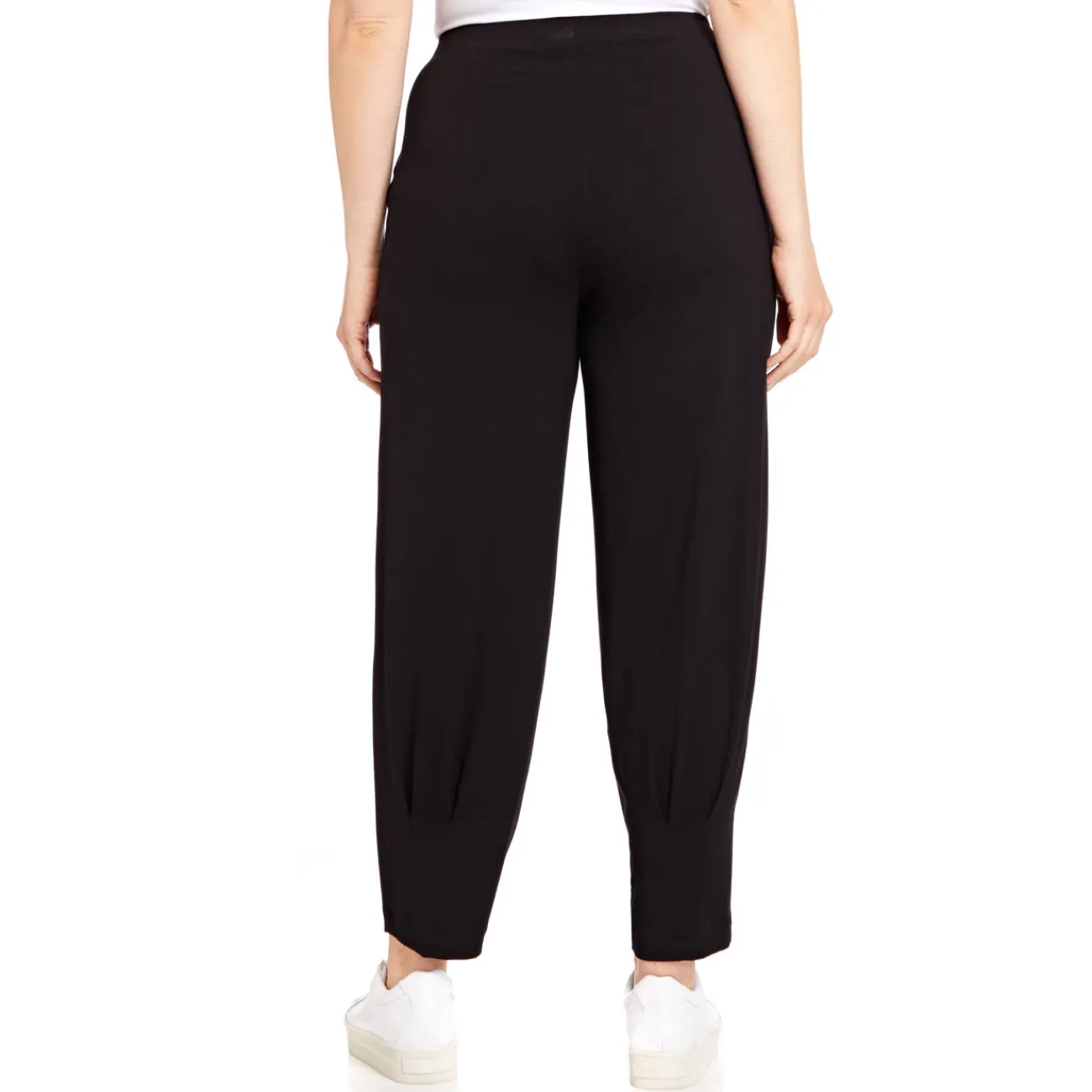 Best Beige STRETCH JERSEY TAPERED TROUSERS BLACK