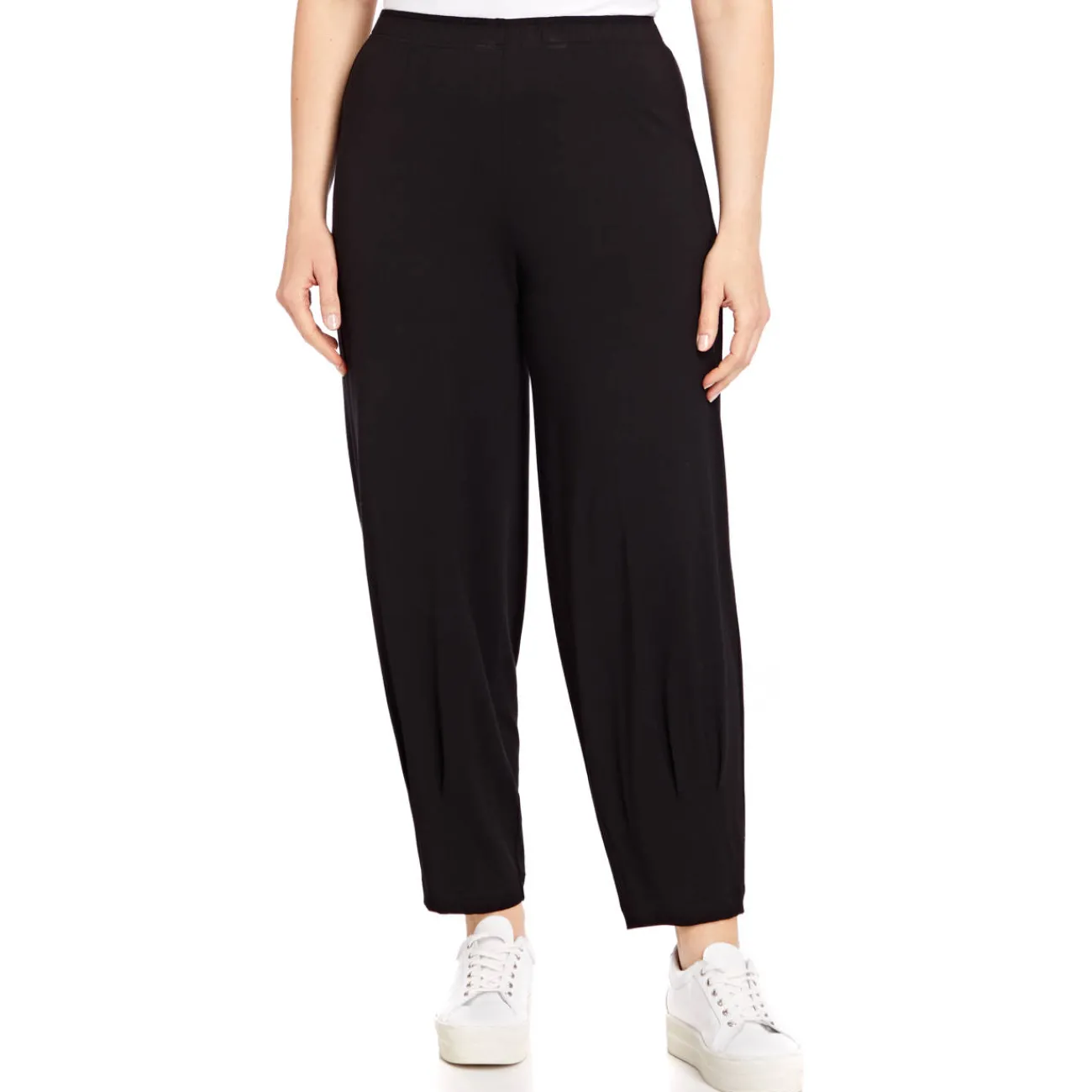 Best Beige STRETCH JERSEY TAPERED TROUSERS BLACK