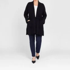 Outlet Elena Miro Belted Edge To Edge Cardigan Black