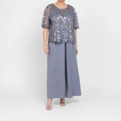 Best Elena Miro Chiffon Pleat Trouser Steel