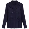 Best Elena Miro Georgette Sequinned Shirt Navy