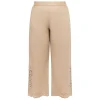 New Elena Miro Linen Embroidered Trousers Sand