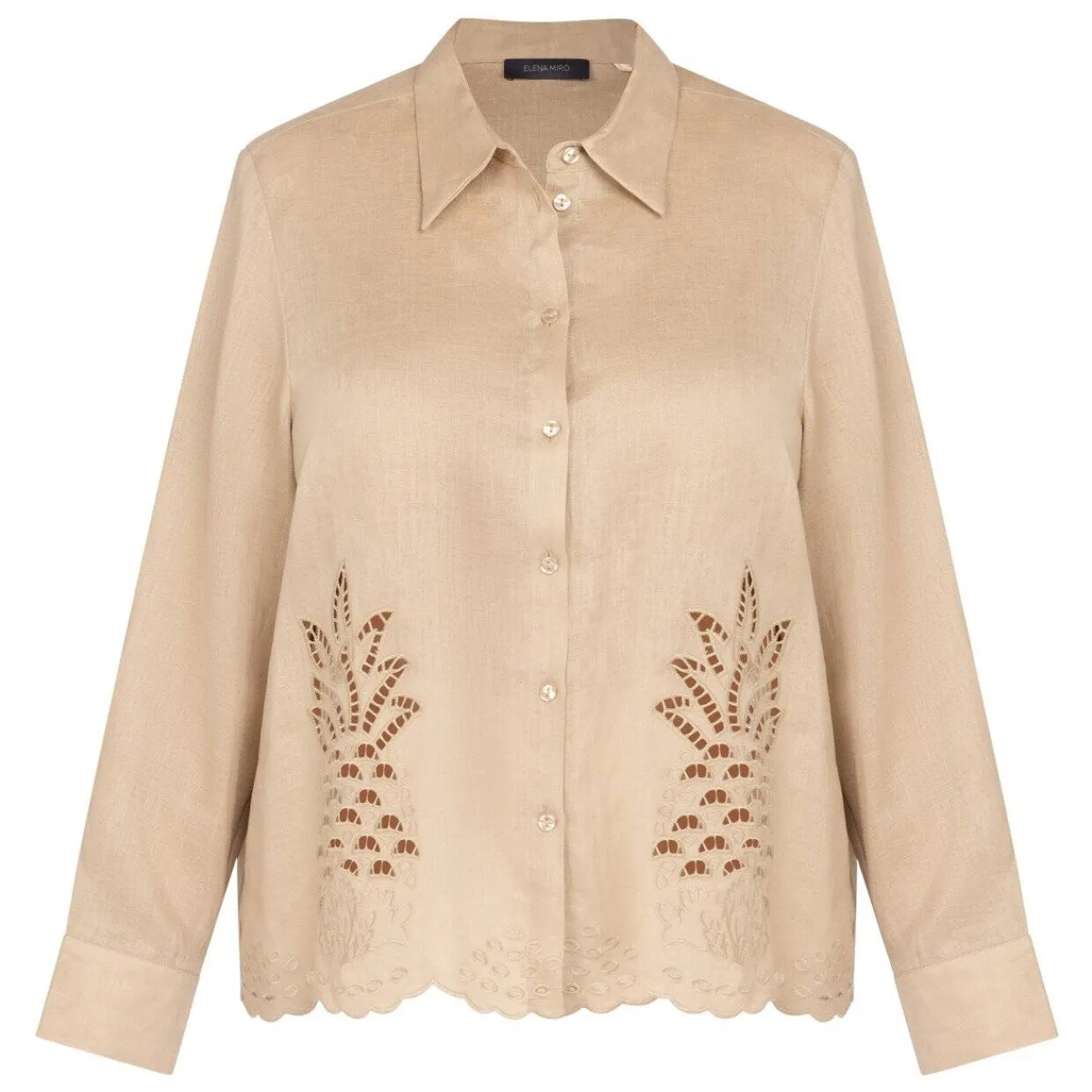 Sale Elena Miro Linen Shirt Sand