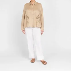 Sale Elena Miro Linen Shirt Sand