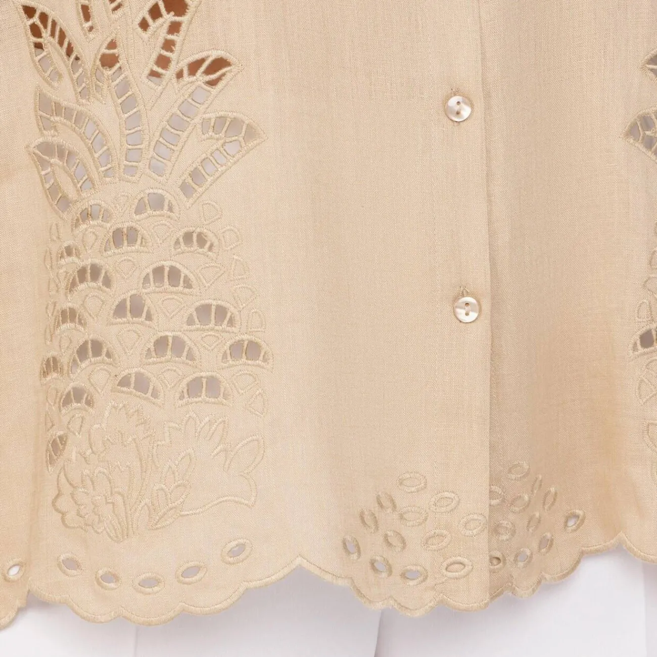 Sale Elena Miro Linen Shirt Sand
