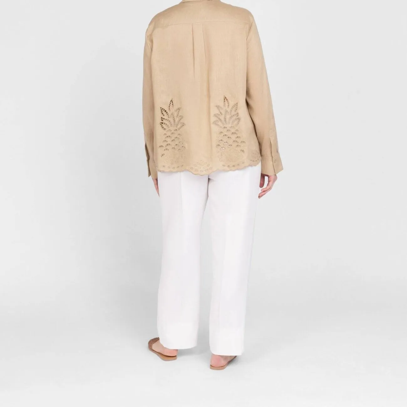 Sale Elena Miro Linen Shirt Sand