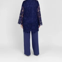 Discount Elena Miro Long Lace Jacket Navy