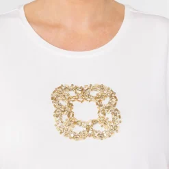 New Elena Miro Sequin Logo T-Shirt White
