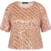 Hot Elena Miro Sequin Top Peach