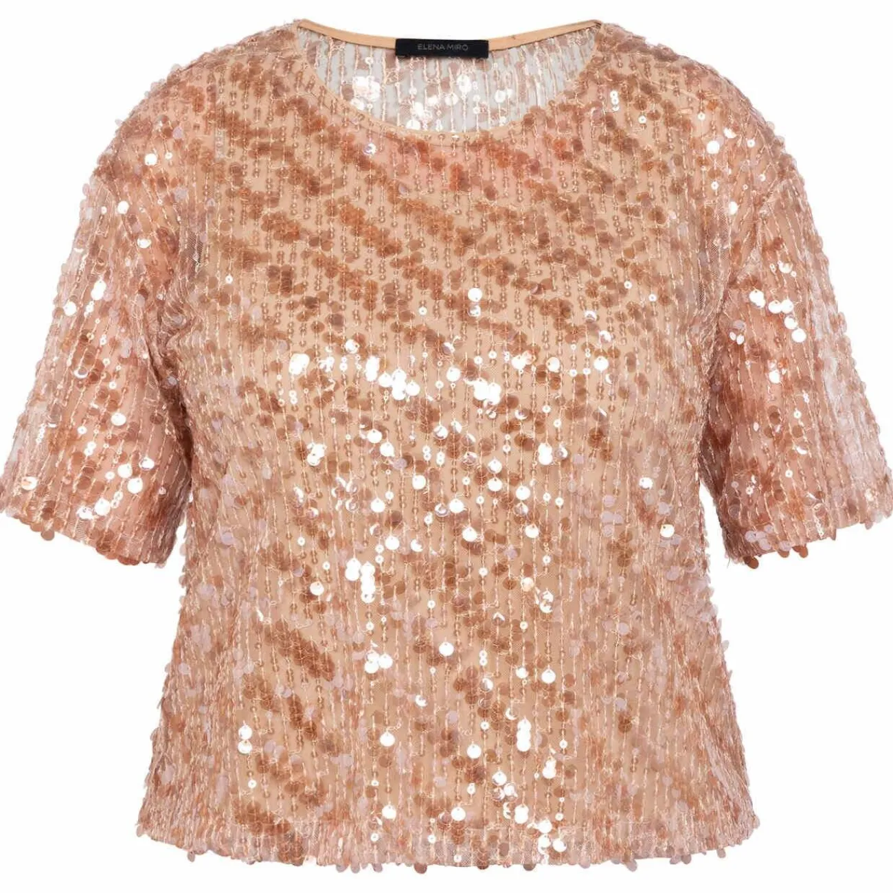 Hot Elena Miro Sequin Top Peach