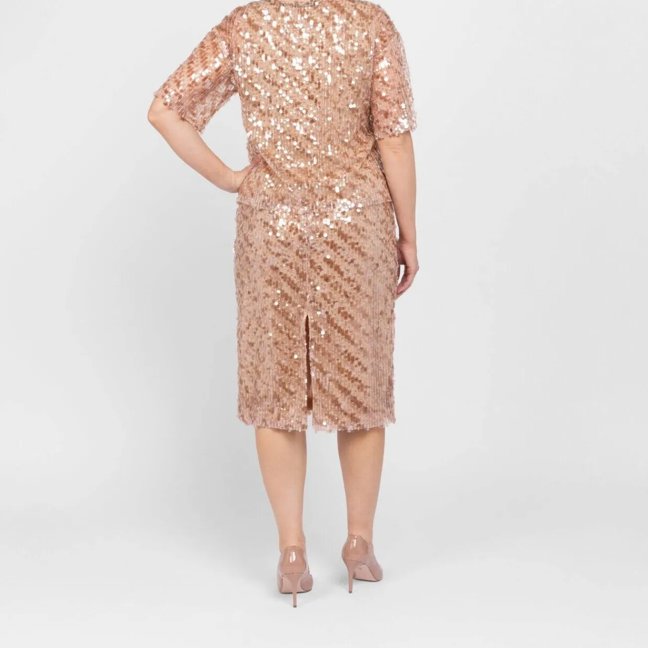 Hot Elena Miro Sequin Top Peach