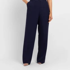 Fashion Miro Elegante Elena Miro Straight Leg Trouser Navy