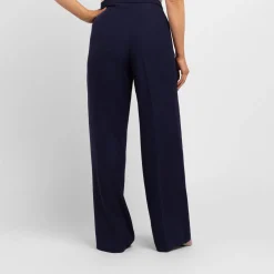 Fashion Miro Elegante Elena Miro Straight Leg Trouser Navy