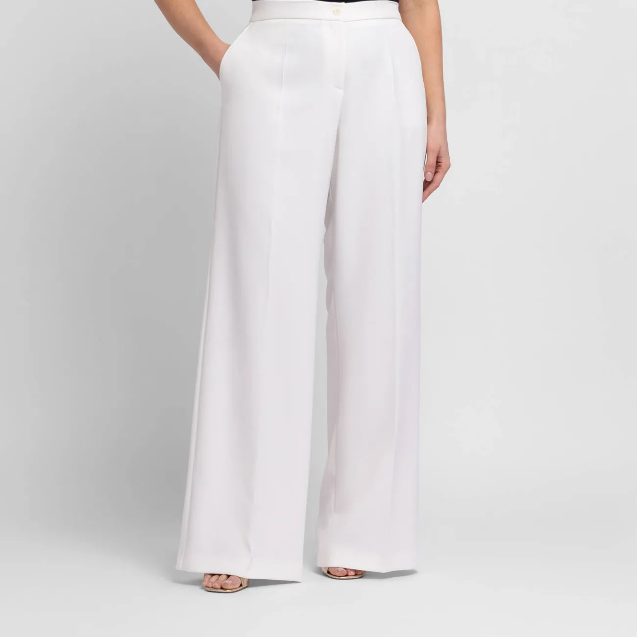 Best ELENA MIRO PRE Elena Miro Wide Leg Palazzo Trouser Ivory