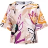 Fashion Faber Abstract Floral Print Sweater Beige