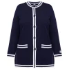 Discount Faber Long Knitted Jacket Navy