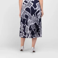 Clearance Faber Pleated Skirt Abstract Print Outfit