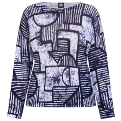 Outlet Faber Sweater Abstract Navy And Indigo