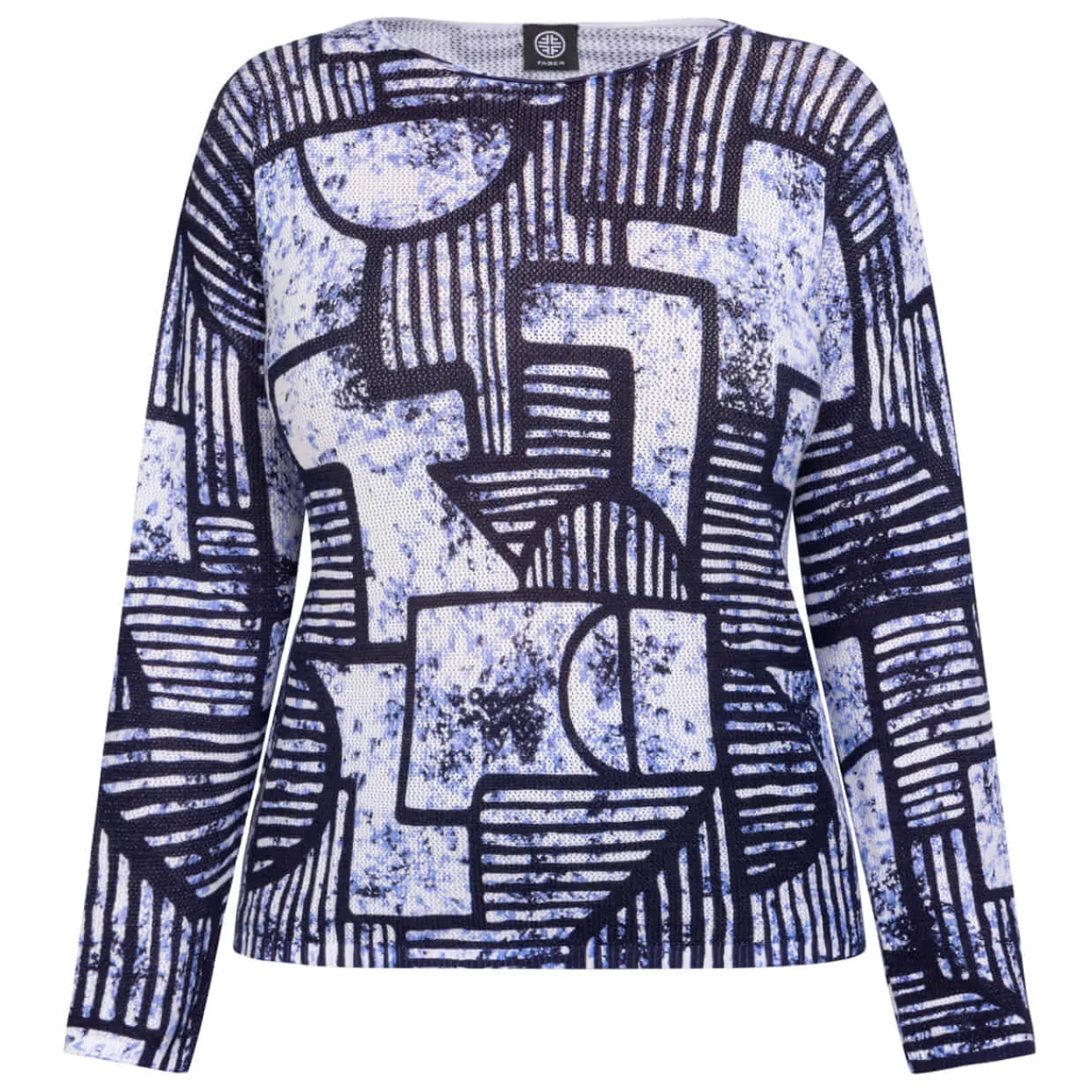 Outlet Faber Sweater Abstract Navy And Indigo