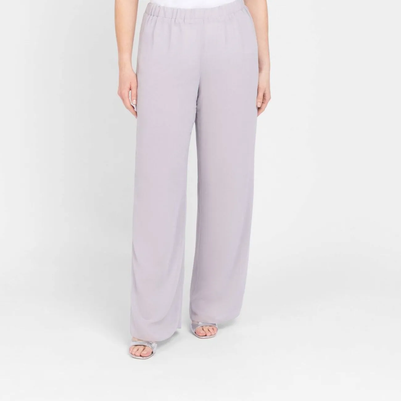 Outlet GAIA Life Deep Side Slit Trouser Pearl Grey