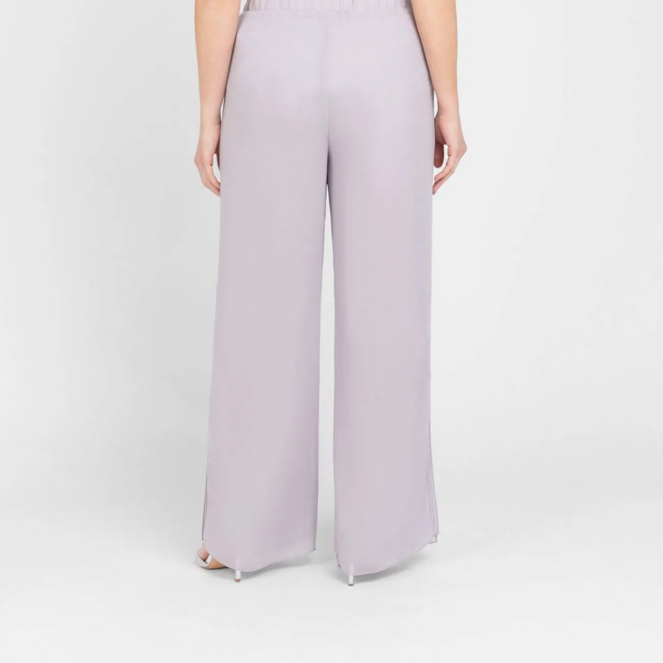 Outlet GAIA Life Deep Side Slit Trouser Pearl Grey